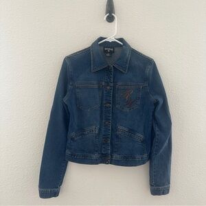 Rocawear Denim Jacket Embroidered Logo - Y2K Streetwear Retro - L